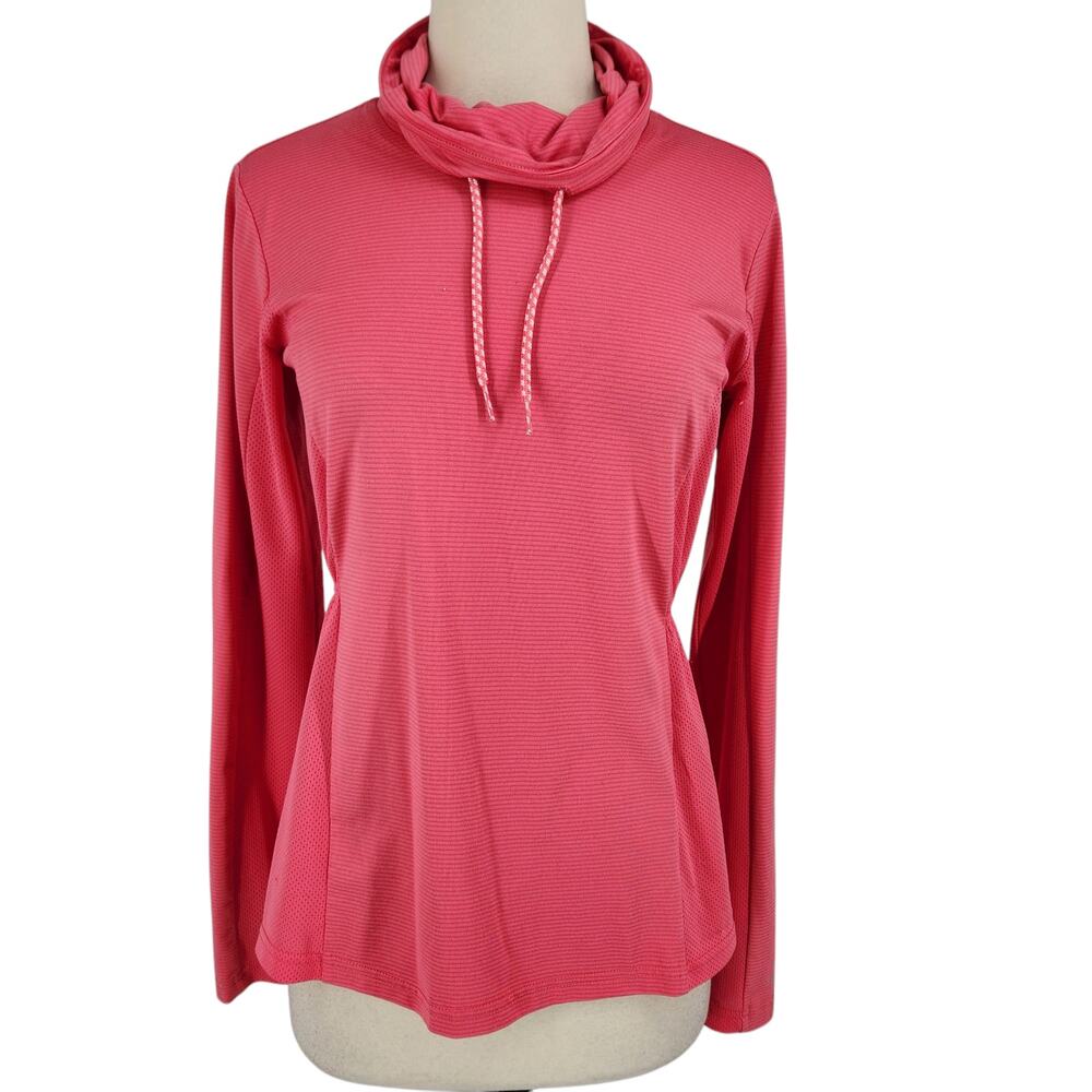 Columbia Piney Ridge Shirt Cowl Neck w/ Drawstrings Subtle Horizontal Stripe